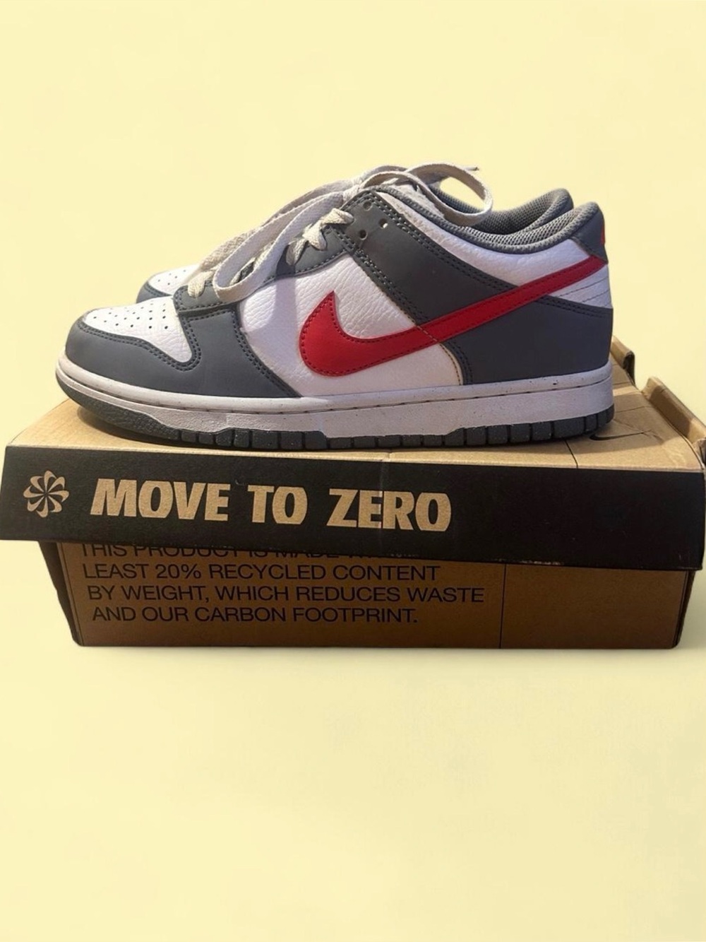 Men White, red, and Gray Sneakers with Red Swoosh